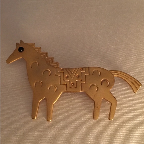 JJ Jewelry - Vintage JJ 1988 signed horse brooch